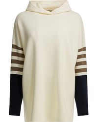 Max Mara - Virgin Wool Hooded Sweater Knitwear White - Lyst