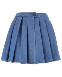 Emporio Armani - Check Print Satin Skorts - Lyst