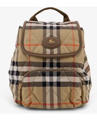 Burberry - Horseshoe Check Nylon Backpack - Lyst