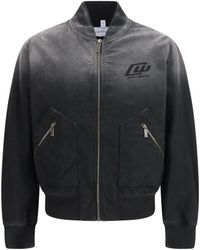 Off-White c/o Virgil Abloh - Washed Denim Bomber Jacket - Lyst