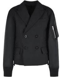 Sacai - Wool Blend Blazer - Lyst