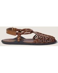 Miu Miu - Leather And Cord Sandals - Lyst
