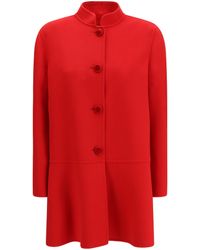Valentino - Single-Breasted Compact Drap Coat - Lyst