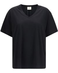 KHAITE - Linda V-Neck T-Shirt - Lyst