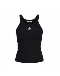 Fendi - Ribbed Tank Top With Logo Embroidery - Lyst