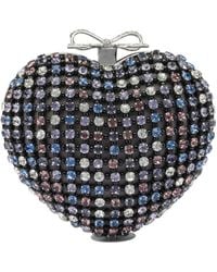 Self-Portrait - Heart Clutch With Crystals - Lyst