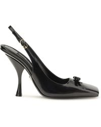Dolce & Gabbana - Dolce & Gabbana Leather Slingback Pumps - Lyst
