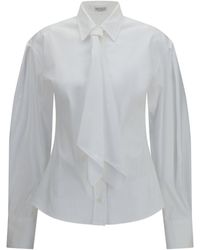 Brunello Cucinelli - Cotton Blend Shirt With Tie - Lyst