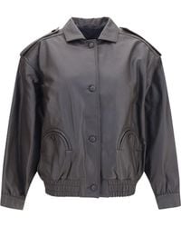 Blazé Milano - Blazè Milano Charlie Ares Leather Bomber Jacket - Lyst