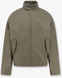 Bottega Veneta - Cotton Jacket With Intrecciato Leather Detail - Lyst