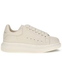 McQueen - Oversized Pebbled Leather Sneakers - Lyst