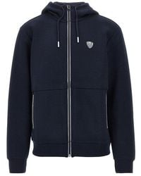 EA7 - Stretch Jersey Full-Zip Hoodie - Lyst