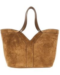 Saint Laurent - Suede Leather Small 'Y' Tote Bag - Lyst