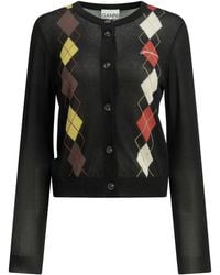 Ganni - "Argyle" Cardigan - Lyst