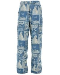 Les Deux - Stamp Jacquard Denim Jeans - Lyst