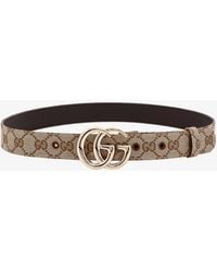 Gucci - Gg Marmont Coated Canvas Belt - Lyst