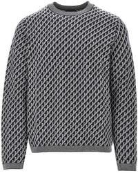 Emporio Armani - Jacquard Wool Crewneck Sweater - Lyst