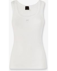 Pinko - Calcolatore Cotton Tank Top With Love Birds Logo On The Front - Lyst