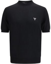 Prada - Virgin Wool T-Shirt - Lyst