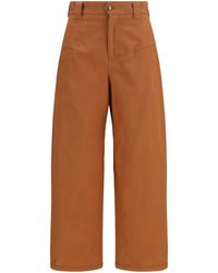 Chloé - Chloé Cotton Canvas Barrel-Leg Pants - Lyst