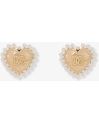 Dolce & Gabbana - Dolce & Gabbana Brass Earrings With Bead Detail - Lyst