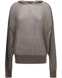 Rick Owens - Semi-Sheer Knit Hoodie - Lyst