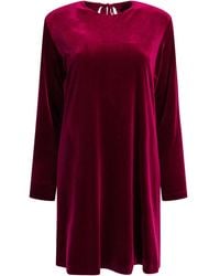 Semler - Short Velvet Dress Dresses Bordeaux - Lyst
