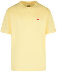 New Balance - Cotton Polo Shirt Cream - Lyst