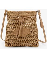 Tod's - Bucket Bag With Crochet Motif, Raffia - Lyst