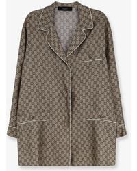 Gucci - Silk Shirt With Gg Print - Lyst