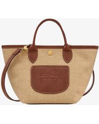 Longchamp - Le Panier Pliage Xs Raffia Leather - Lyst