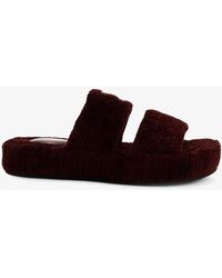 Celine - Triomphe Fur Shearling Slides - Lyst