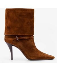 Saint Laurent - Vicky Ankle Boots Calf Leather Bos Taurus - Lyst
