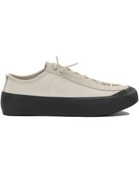 Stone Island - Mixed Leather And Fabric Sneakers - Lyst