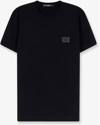 Dolce & Gabbana - Cotton T-Shirt With Iconic Detail - Lyst