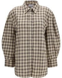 Ganni - Check Fannel Shirt - Lyst