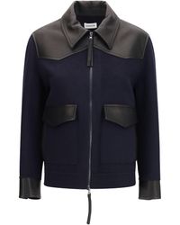 P.A.R.O.S.H. - Leather Trimmed Jacket - Lyst