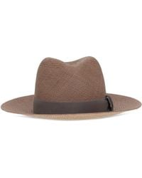 Brunello Cucinelli - Straw Fedora Hat - Lyst