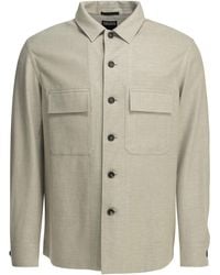 ZEGNA - Linen Wool Blend Overshirt Jacket - Lyst