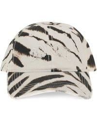 Ganni - Zebra Print Baseball Cap - Lyst