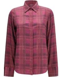 Ermanno Scervino - Crystal Check Satin Shirt Check - Lyst