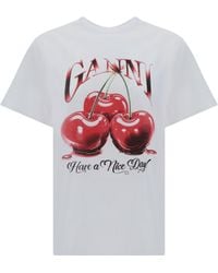 Ganni - Cherry Relaxed T-Shirt - Lyst