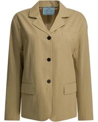 Prada - Single-Breasted Cotton Blazer - Lyst