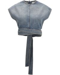Alaïa - Alaïa Denim Belt Top - Lyst