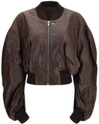 Rick Owens - Cropped Leather Bomber Jacket - Lyst