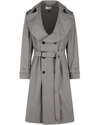 Maison Margiela - Cotton Blend Trench Coat With Folded Collar - Lyst