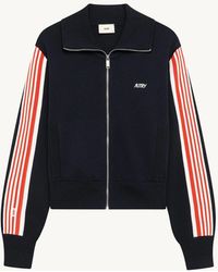 Autry - Viscose Knit Zippered Sweatshirt - Lyst