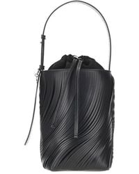 Emporio Armani - Fringed Cut Leather Bucket Bag - Lyst