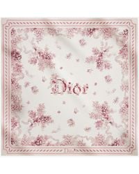 Dior - Dior Dior Lilac Bouquet Print Silk Foulard - Lyst
