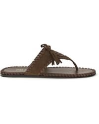 Prada - Thong Sandals With Tassels - Lyst